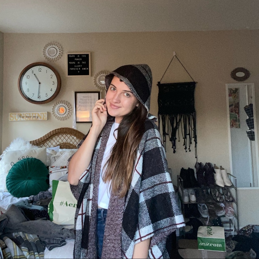 Plaid Poncho